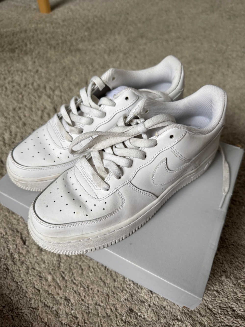 Nike Youth All-White Low Top Sneakers